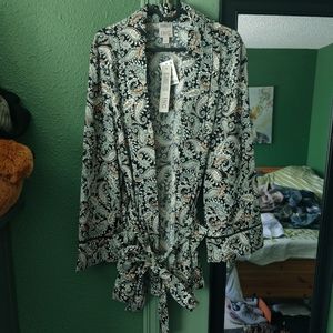 NWT JEANNIE MAI X INC PAJAMA INSPIRED JACKET IN PAISLEY PRINT